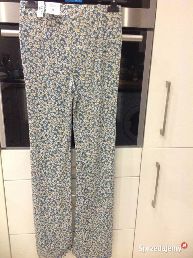 Spodnie Letnie Dzwony Damskie HOUSE S Kwiatki Nowa Sól
