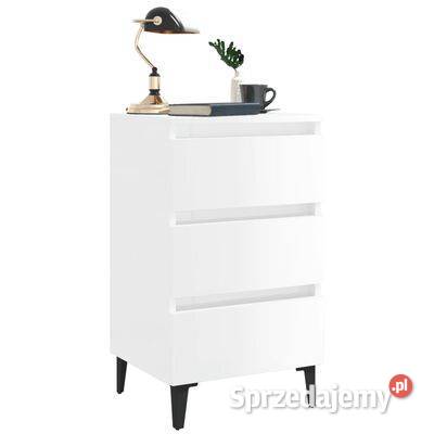 vidaXL 2 szafki nocne z metalowymi nóżkami białe Warszawa