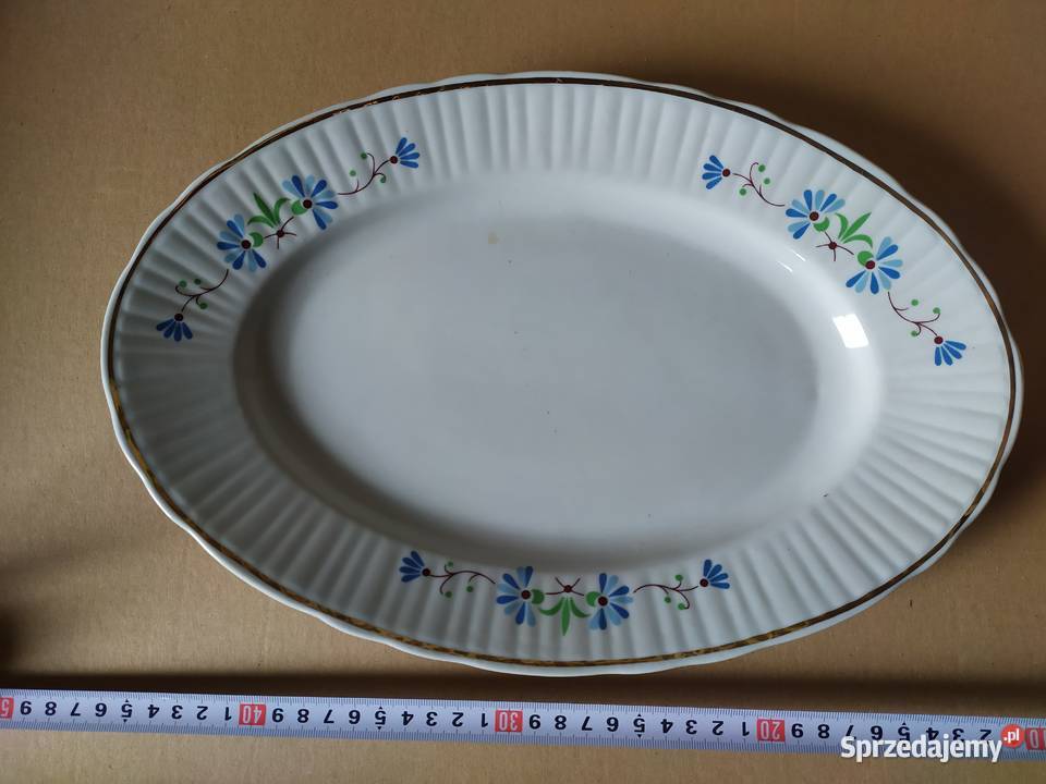 528 PÓŁMISKI PORCELANOWE 3 na wędliny PRL Retro