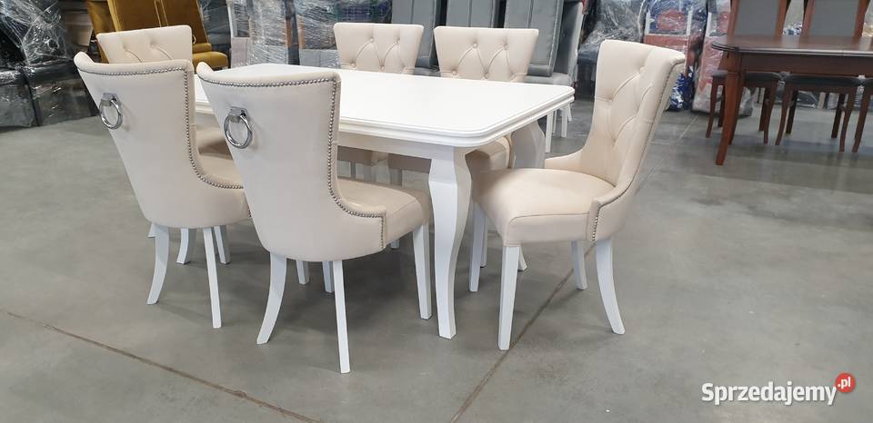 Krzesło z pinezkami kołatką nowoczesne hampton Meble Gorzów Wielkopolski