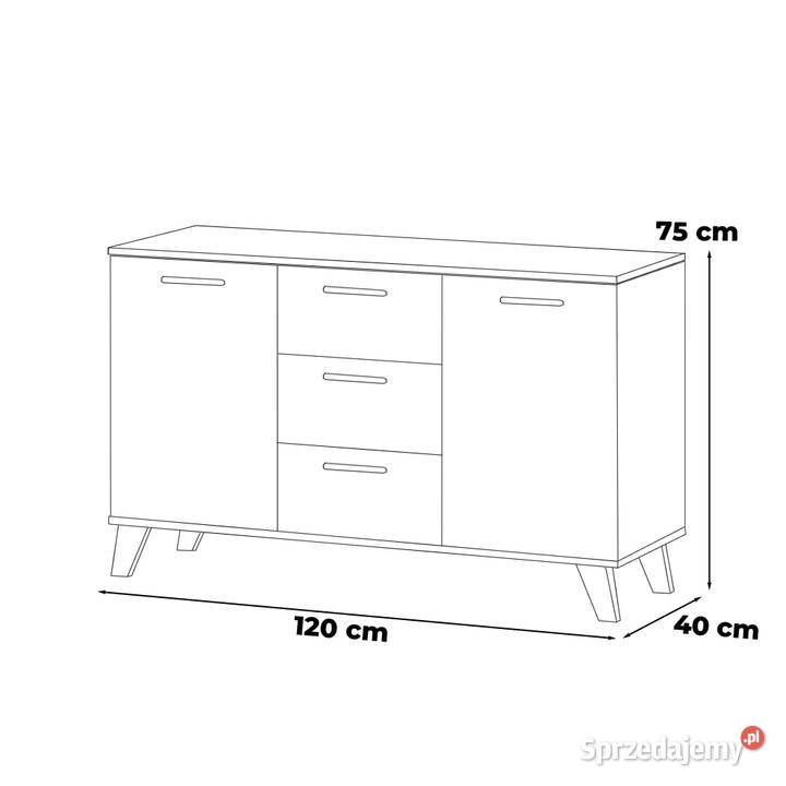 Komoda Biała Skandynawska Olivier 120 Szafka 75cm Elbląg