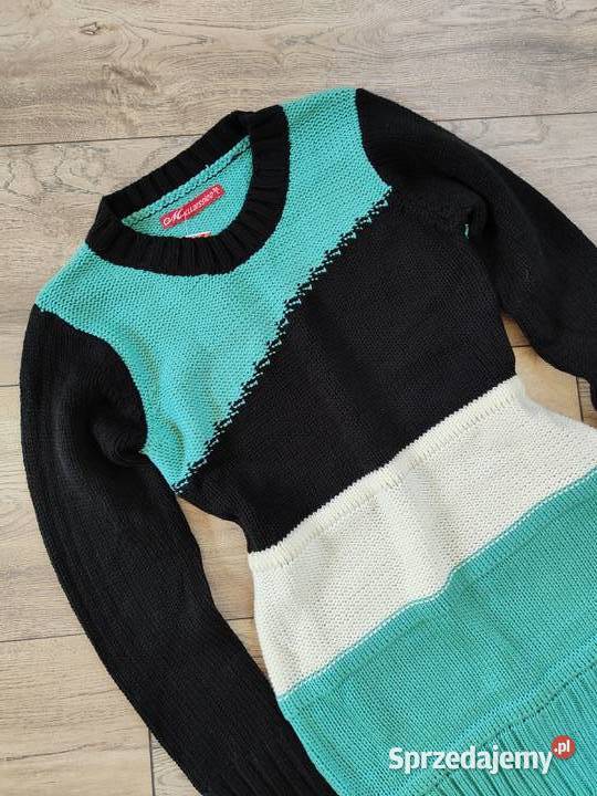 Sweter w paski M L Wkładane przez głowę Jasło