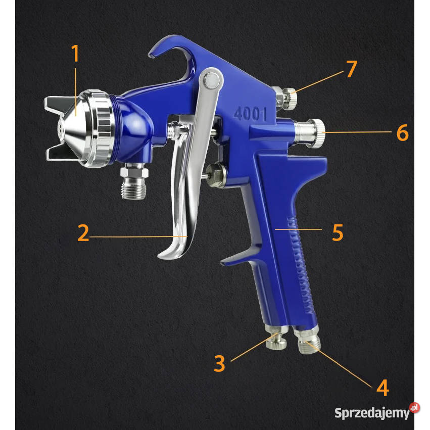 Pistolet Lakierniczy LVLP 1L Zbiornik Dysza 14mm Ludźmierz