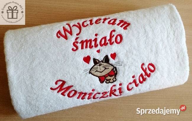 Prezent MIŁOŚNIKA PSÓW psiarza RĘCZNIK z napisem Akcesoria łazienkowe
