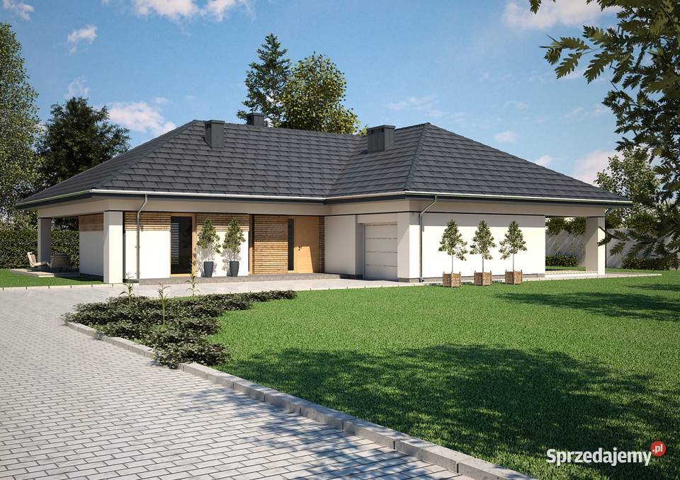 PROJEKT DOMU PARTEROWEGO W STYLU NOWOCZESNYM Kraków