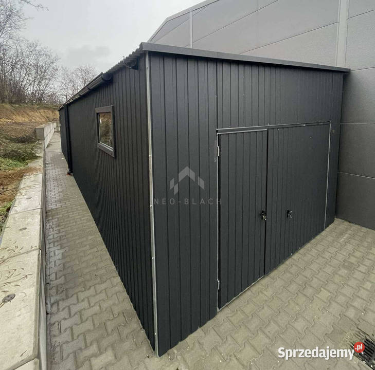 Garaż blaszany 45x10m 2x brama uchylna 2x drzwi Wisła sprzedam
