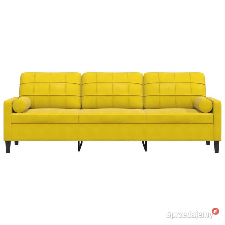 3osobowa sofa z poduszkami żółta 210 aksamit Warszawa