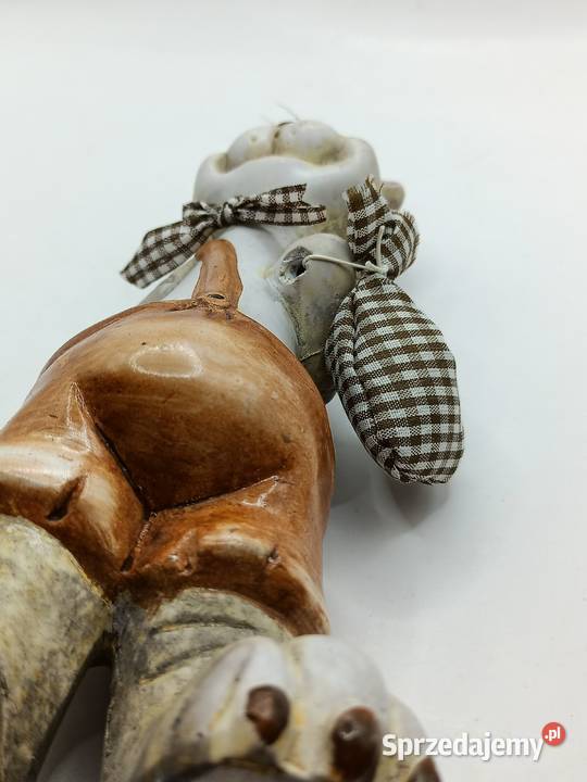 Figurka ceramika uśmiechnięty kotek podróżnik lubelskie Zamość