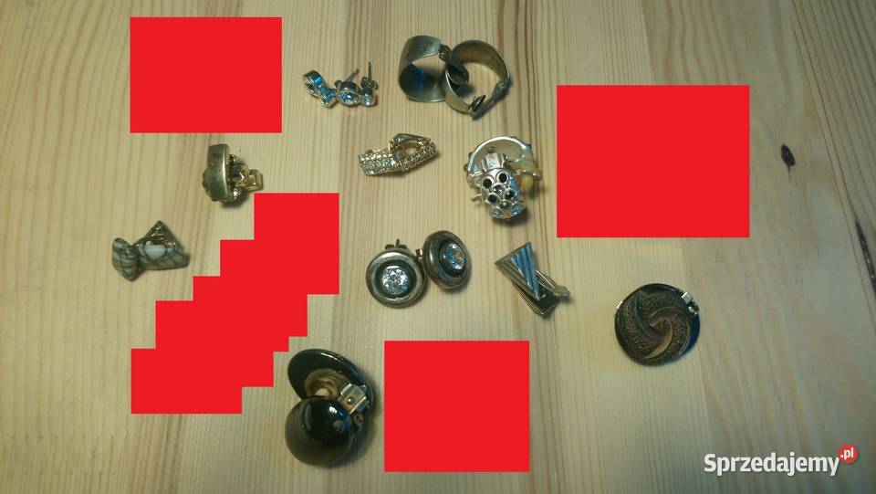 klipsy srebro kamienie szlachetne inne Pozostałe Warszawa