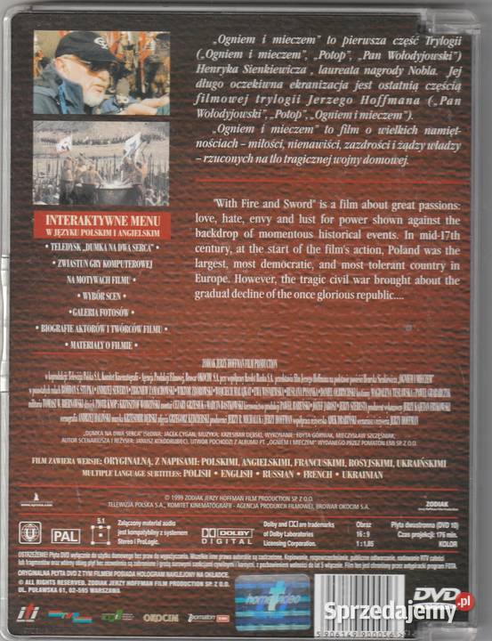 Ogniem i mieczem reżJerzy Hoffman DVD Pruszków