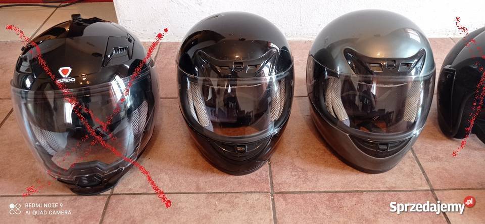 Kaski motocyklowe 4 saszetka wałek