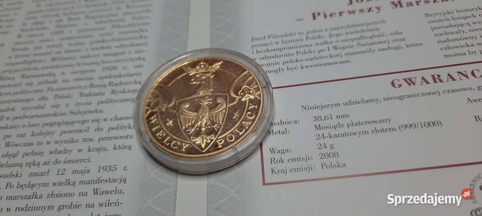 Medal Wielcy Polacy Józef Piłsudski K12 Warszawa sprzedam