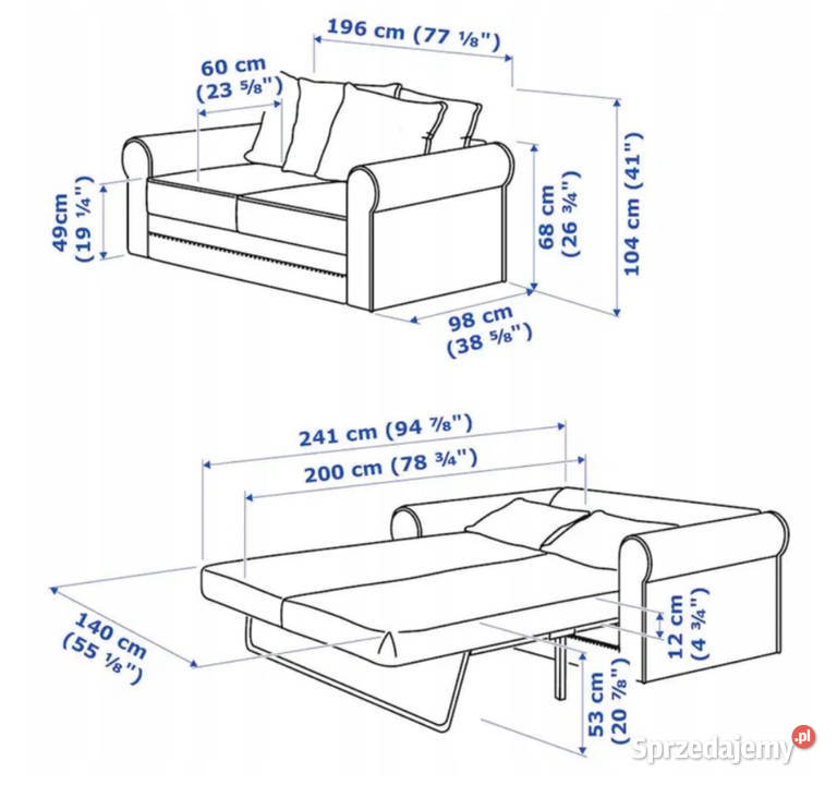 Ikea Gronlid Sofa kanapa 2osobowa rozkładana kujawsko-pomorskie Bydgoszcz