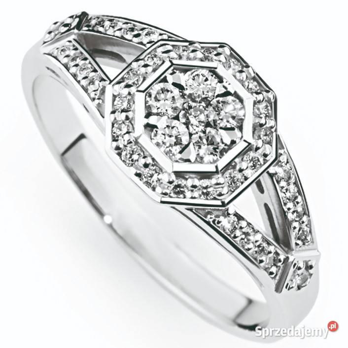 Złoty PIERŚCIONEK 18K cudowne BRYLANTY 04ct r13 Warszawa