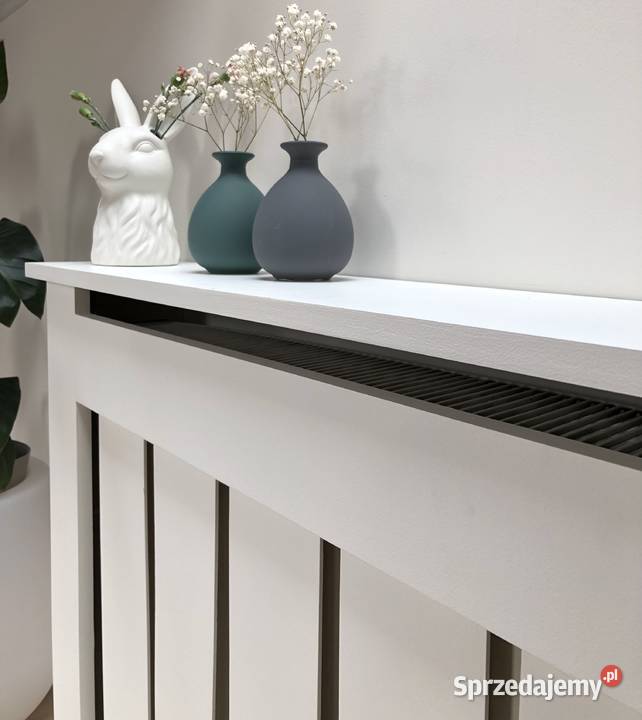 Solidna i ładna maskownica na kaloryfera Wysoka biały Brzuśnik