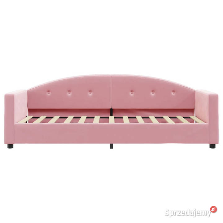 Sofa z materacem do spania różowa aksamit 80x200 222cm Łóżka Warszawa