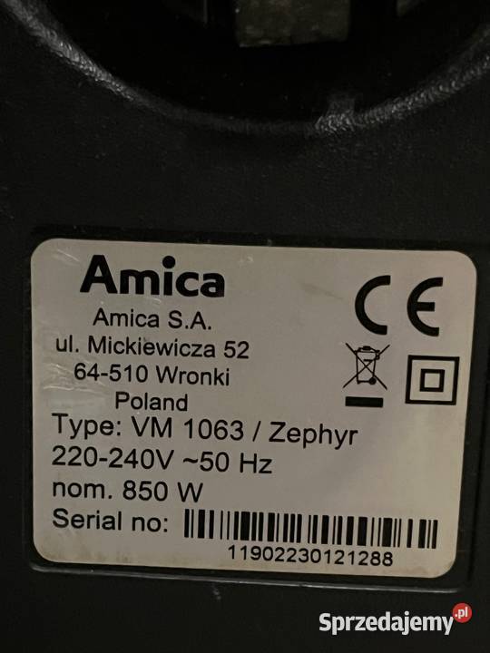 odkurzacz Odkurzacz AMICA Zephyr VM 1063 Jaworzno