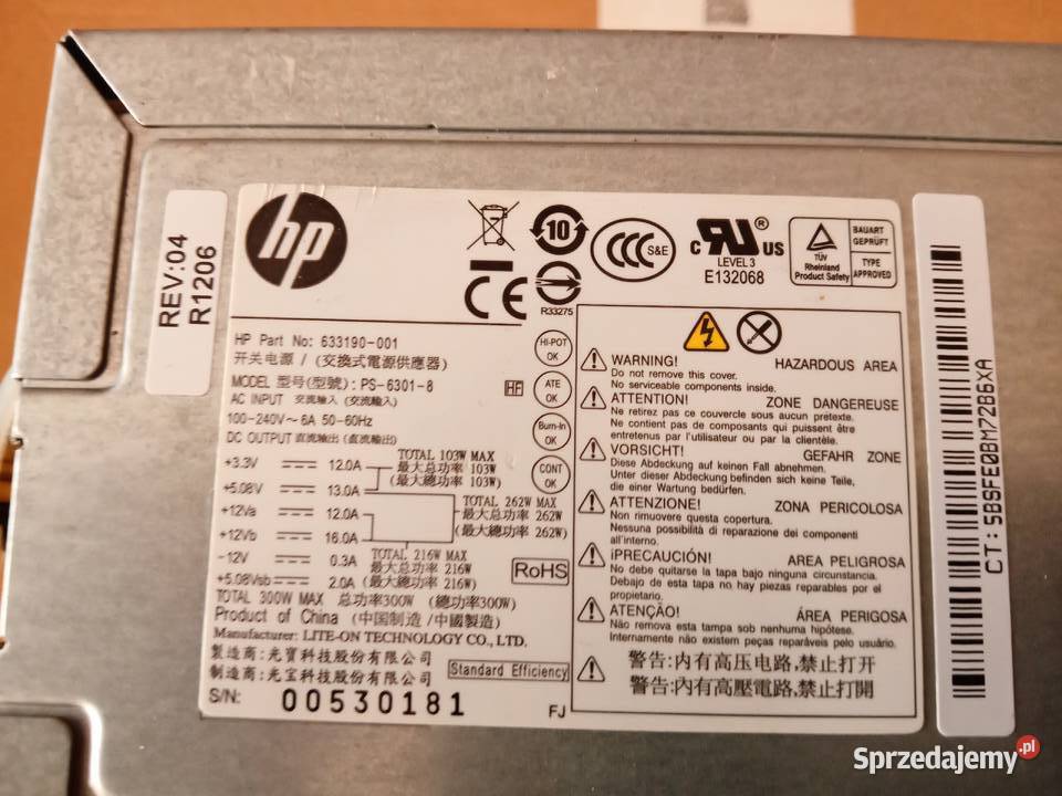 orginalny zasilacz 300 W HP 300W mazowieckie Wołomin