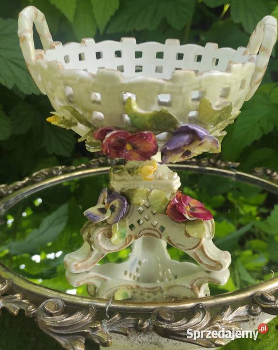 KOSZ NA STOPIE CG Schierholz 18801906  Porcelana i szkło Pabianice