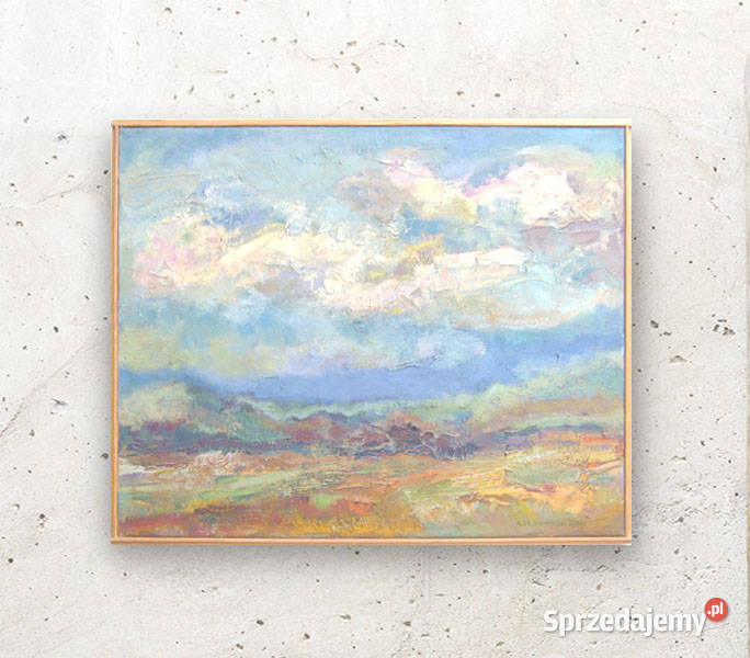 chmury obraz olejny na płótnie malowany ręcznie Bydgoszcz sprzedam