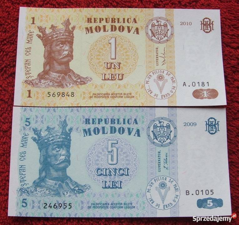 MOŁDAWIA Kolekcjonerskie Banknoty 2 sztuki UNC śląskie