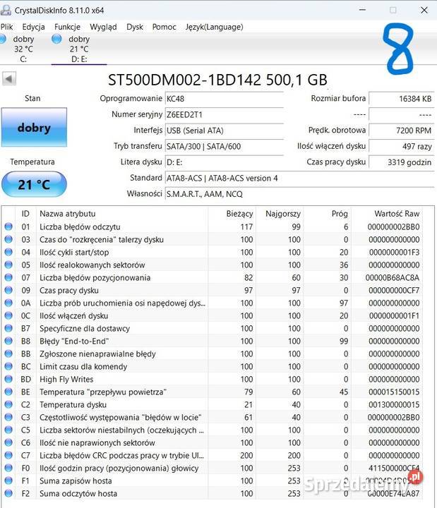 Dyski twarde Seagate 500GB ST500DM002 72K 16Mb Wieliczka sprzedam