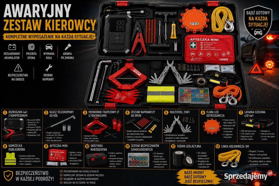 Awaryjny Zestaw Samochodowy Rozrusznik 4w1 Łuków