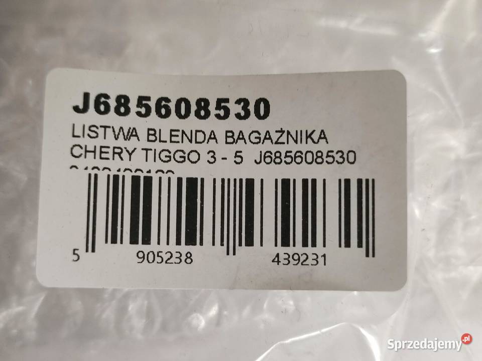 LISTWA BLENDA BAGAŻNIKA CHERY TIGGO 3 5 2017 osobowe lubelskie