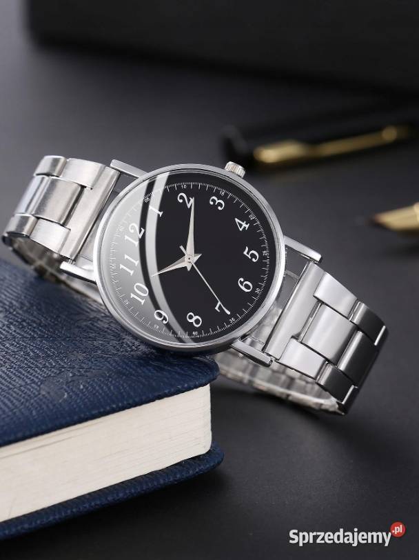 Zegarek klasyczny męski srebrna bransoleta podkarpackie