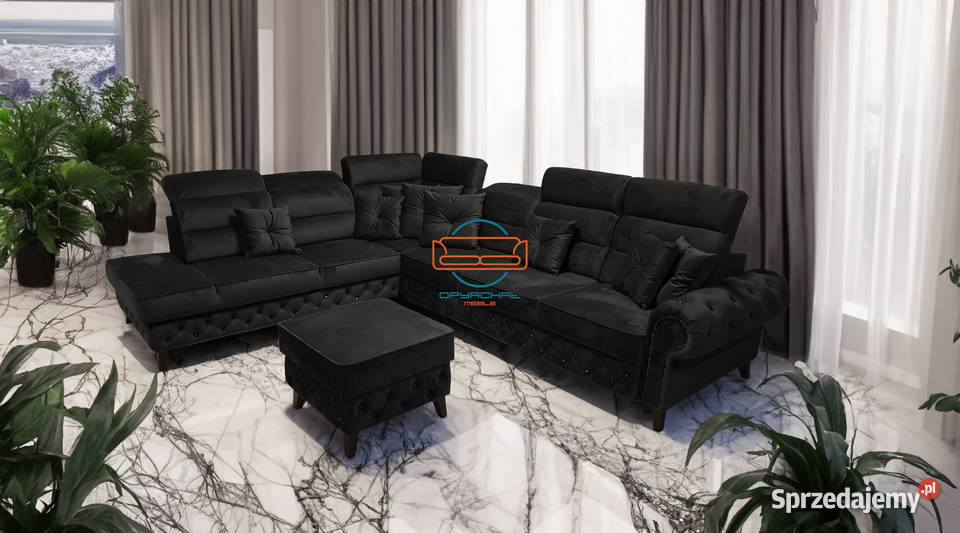 Wygodny narożnik regulowane zagłówki glamour 4P 260cm mazowieckie Tarczyn