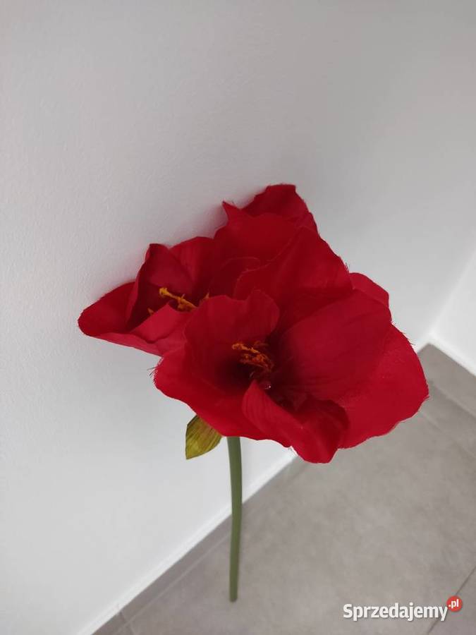 AMARYLIS CZERWONY DUZY KWIAT SZTUCZNY Dekoracje i ozdoby Ropczyce