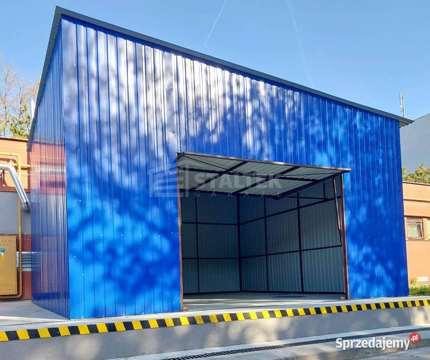 Hala Garaz blaszany 7x8m brama uchylna niebieski Zgorzelec