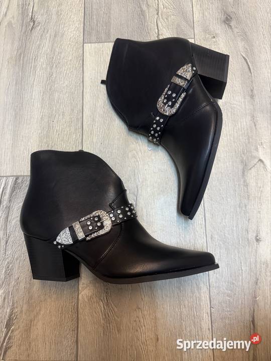 41 Czarne bogato zdobione botki kowbojki Kraków