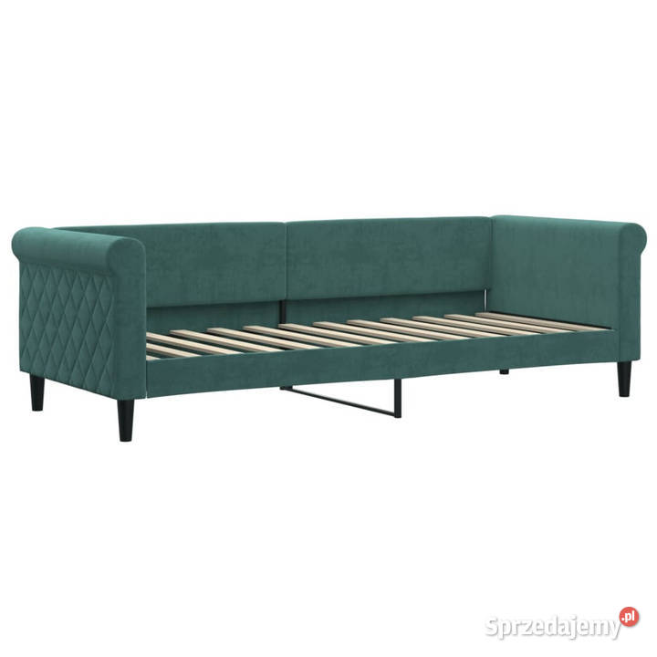 Sofa rozsuwana z materacami ciemnozielona sprzedam