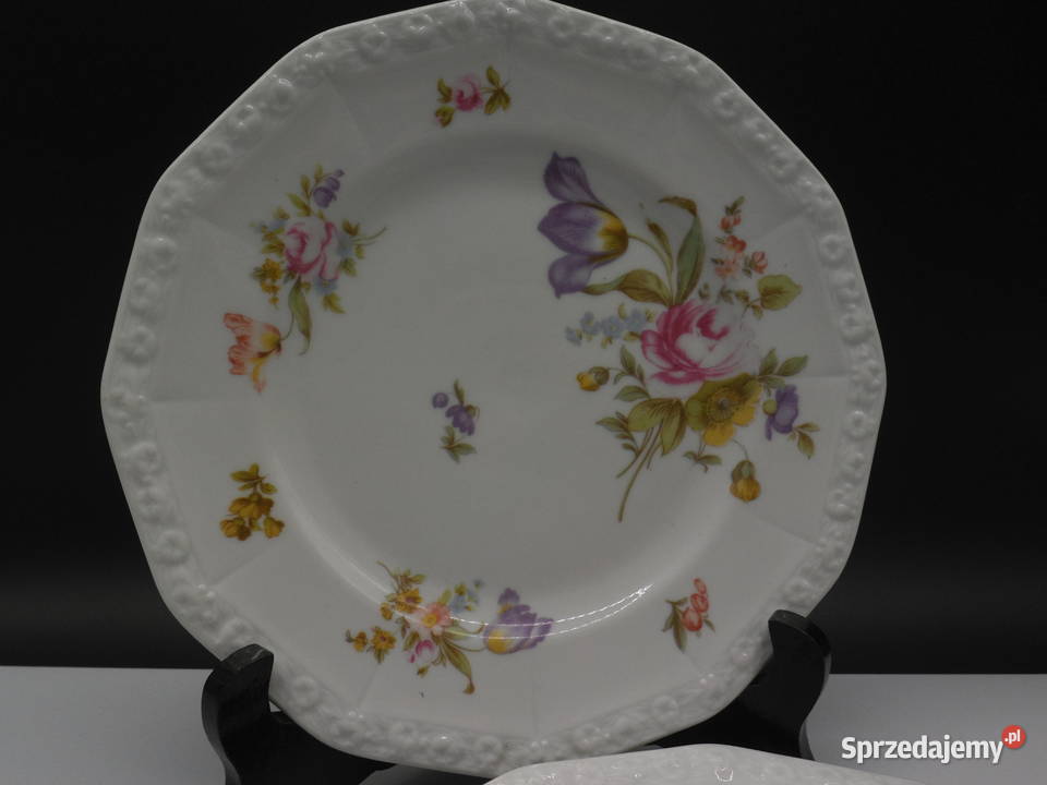 Zestaw 3 Talerzy ROSENTHAL MARIA Sommerstrauss Porcelana i szkło wielkopolskie