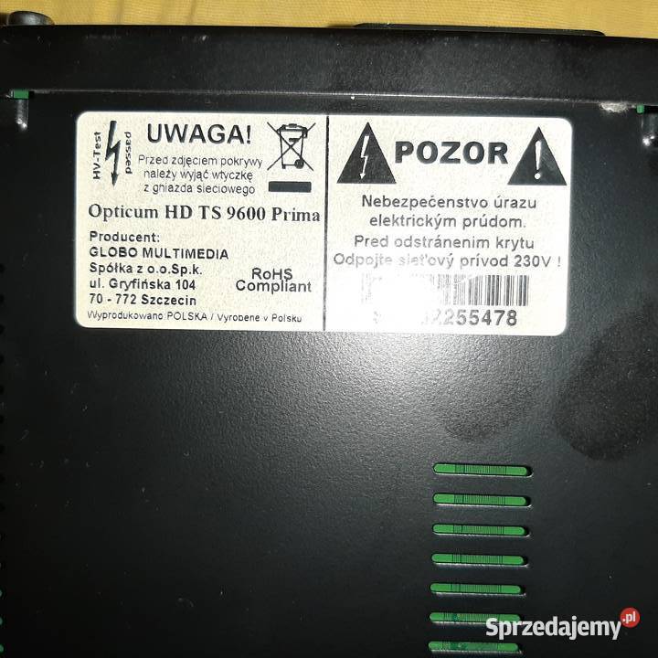 tuner OPTICUM HD 9600 PRIMA Rzeszów sprzedam
