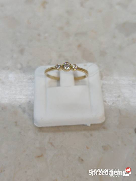 Złoty Nowy pierścionek z cyrkoniami 18pr333 Wałcz