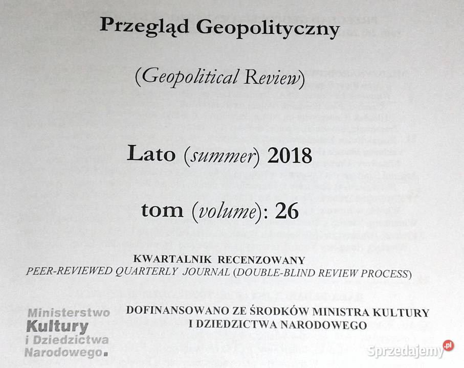 Przegląd Geopolityczny Tom 26 jesień 2018 lubelskie Chełm