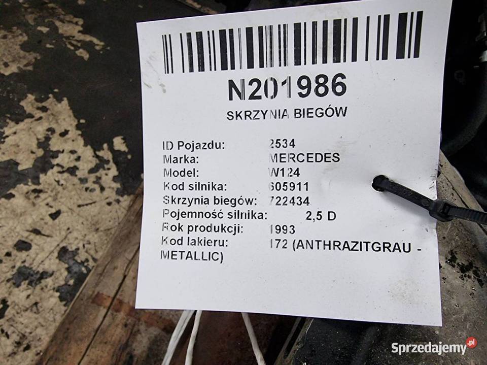 SKRZYNIA AUTOMATYCZNA MERCEDES W124 7224034 25 D kujawsko-pomorskie Lipno