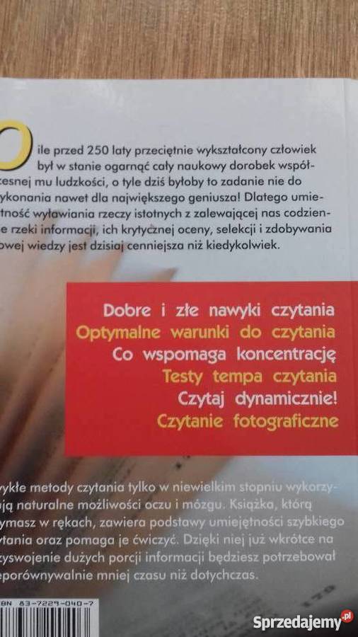 Książka szybkie czytanie Rok wydania 2007