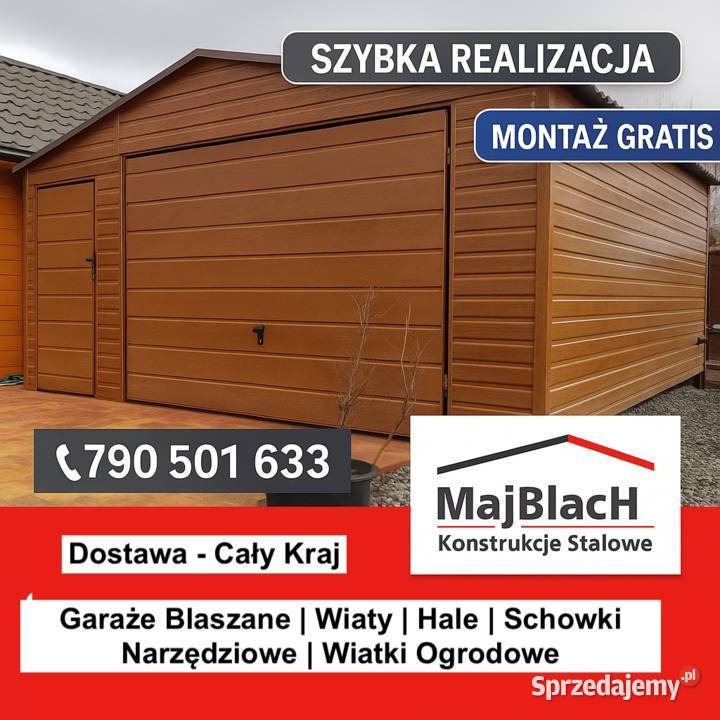 Garaż Blaszany DwuspadowyZłoty DąbSZYBKI MONTAŻ Grodzisk Wielkopolski