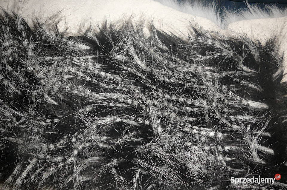 Komin futrzany czarnobiały długi włos dolnośląskie Wrocław