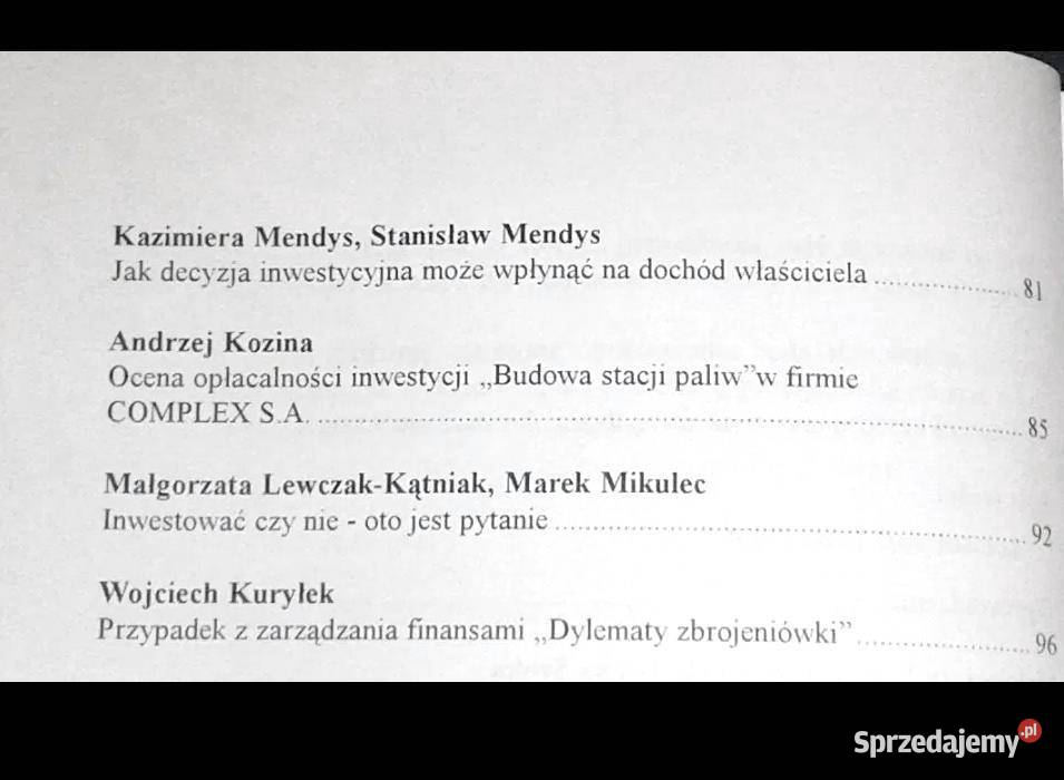 Zarządzanie finasami Studia przypadków Marek Rok wydania 1998 lubelskie Chełm