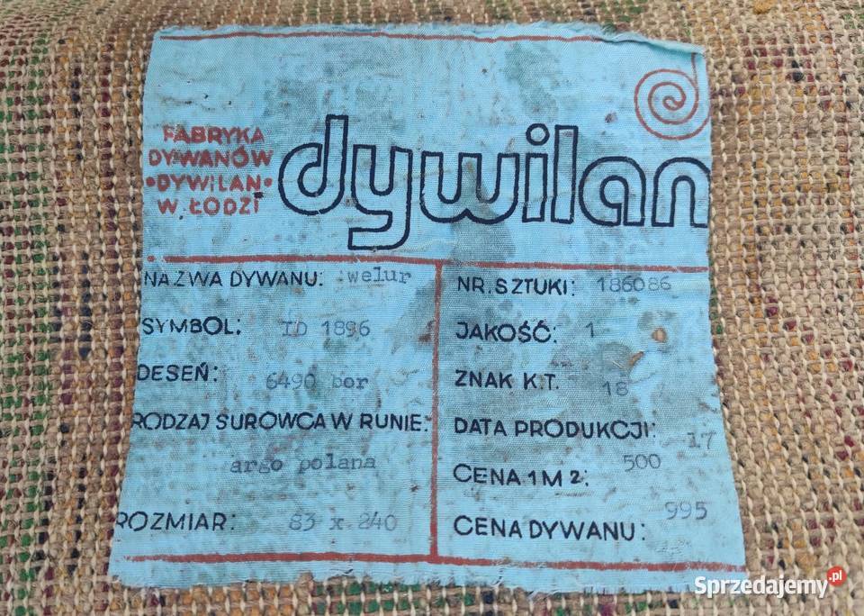 Dywan 83cmx240 PRL Łódź argopolana 2.4m Dywany