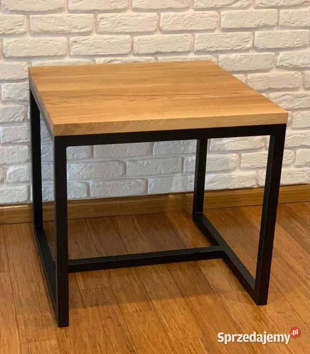 Stolik kawowy z drewnianym blatem Loft 60cm Końskie sprzedam