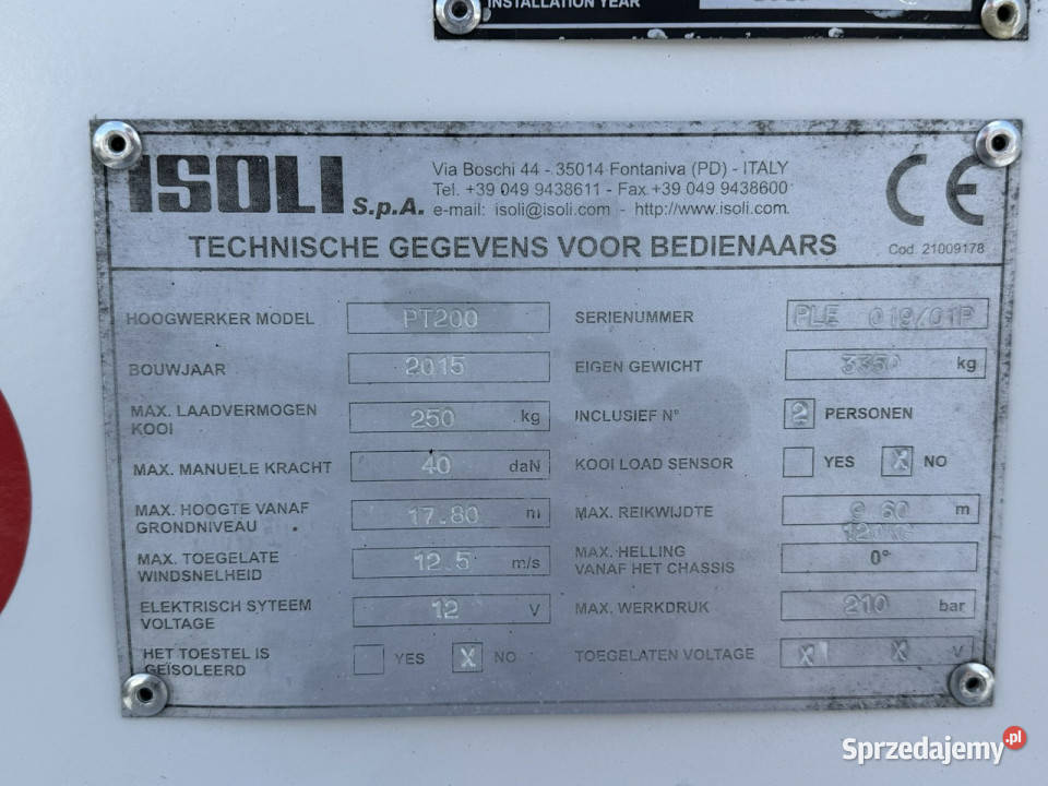 Nissan Cabstar NT400 Zwyżka Podnośnik Koszowy specjalny Samochody dostawcze Widełki