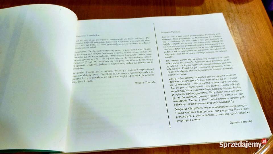 Algebra 7 podręcznik klas 7 książka nauczyciela Rok wydania 1995 Gdańsk