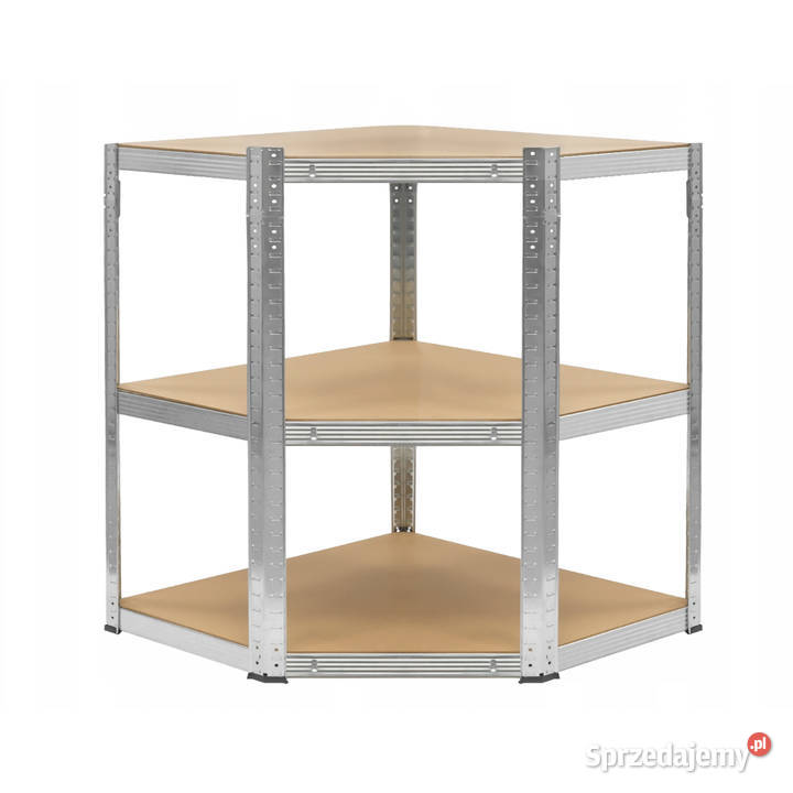 Regał magazynowy narożny metalowy srebrny 5 Regały warsztatowe