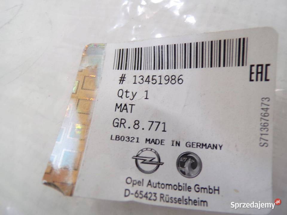 Mata grzewcza fotela 13451986 Opel Astra J IV