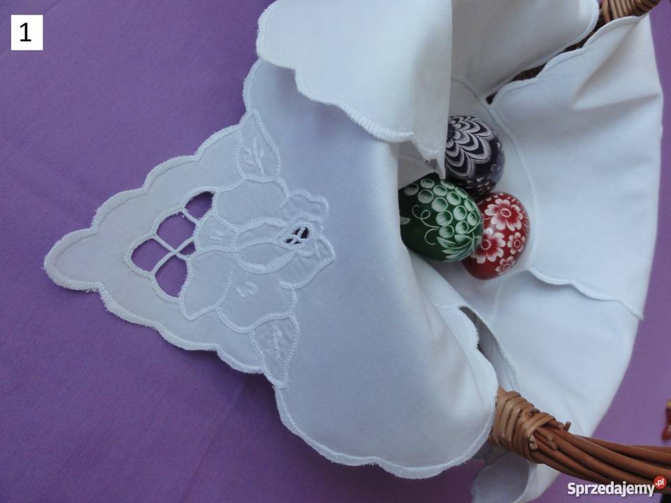 Serwetki serwety koszyczek wielkanocny Wielkanoc biały